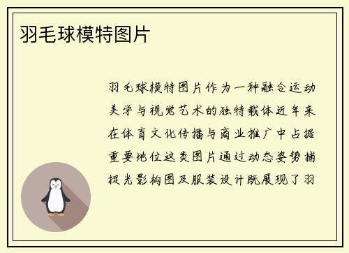 羽毛球模特图片